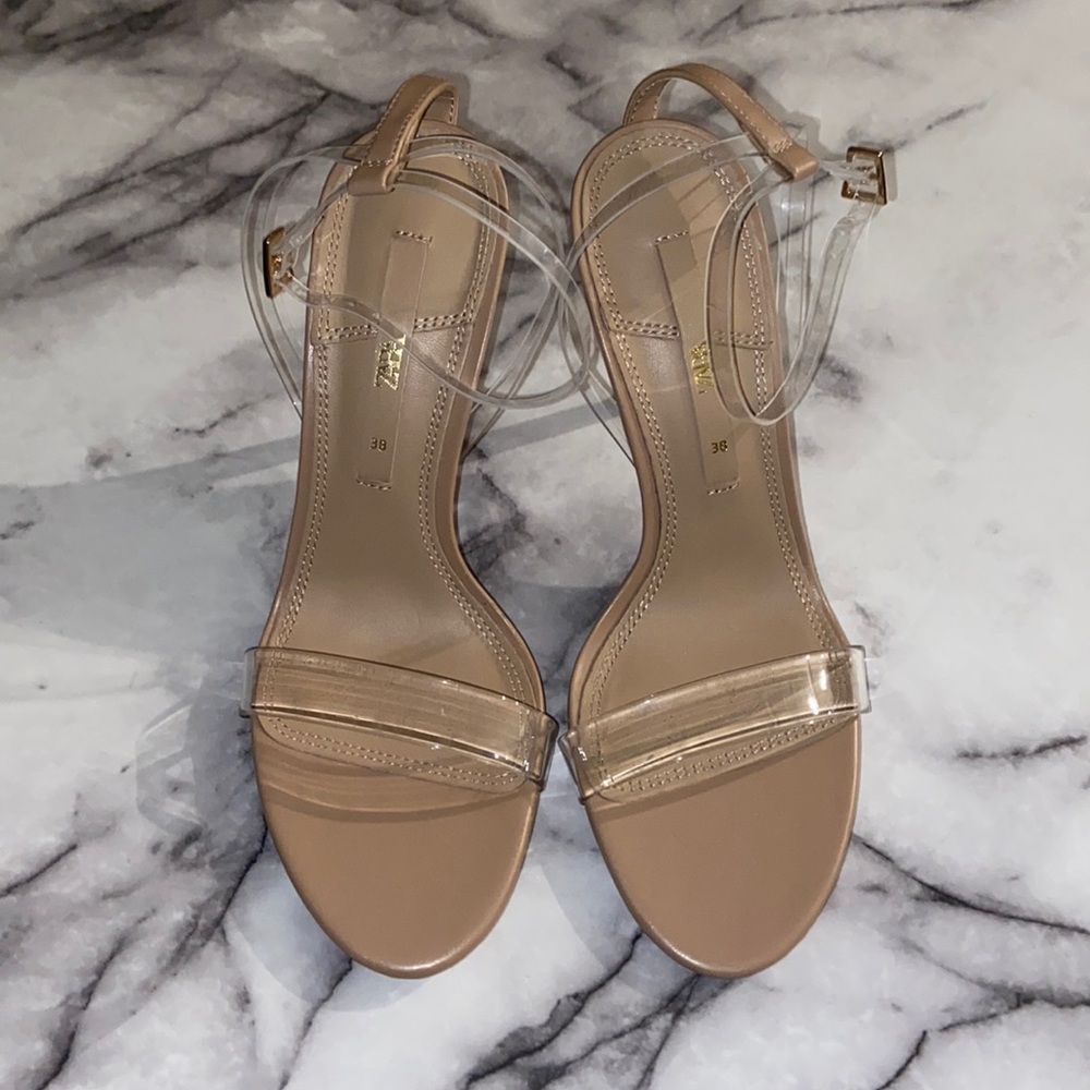 Zara clear and nude heels size 38